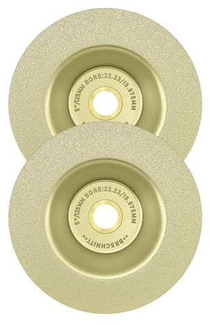 BRSCHNITT Diamant Profil Schleifscheibe,2 Stück 125MM gelötete Diamant Schleifscheibe,Trocken oder Nass Schleifen für Granit, Marmor, Keramik, Fliesen, Porzellan, Stein, Mauerwerk