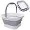 Pediluvio pieghevole con manico, vasca da bagno per piedi con massaggio, 15 l, vasca da bagno con manico, portatile, per alleviare la fatica (grigio)