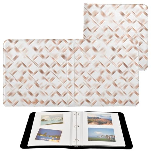 Álbum de fotos para fotos de todos los tamaños, romboides blanco y oro rosa, autoadhesivo, fotos de 4 x 6, 5 x 7, 6 x 8 pulgadas