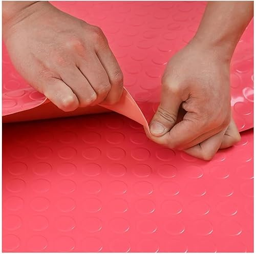 Tappetino per Garage in Vinile - Rotolo di Pavimento in Gomma Spesso 1,5 mm, Resistente alle Macchie e all'Acqua, Ideale per la Protezione delle Scale dell'asilo, Rosa 1,3x4 m - Resistente e