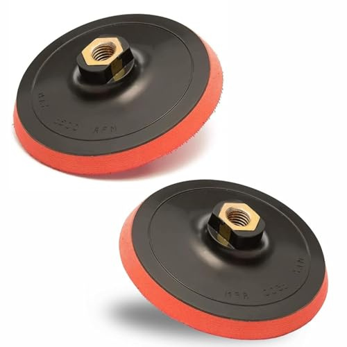 PARENCE – Lot de 2 Plateaux de Ponçage 125mm M14 avec Adaptateur Perceuse – Disques Support pour Meuleuse et Ponceuse Orbitale – Compatible Bois et Métal – Vitesse 12 500 tr/min)
