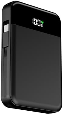 Hiluckey Magnetische Wireless Powerbank 10000mAh - 20W Schnellladung Klein Tragbares Ladegerät mit Integriertes USB-C-Kabel, Externer Akku Kompatibel mit Phone 16/15/14/13 Serie