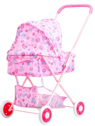 Pram for Dolls – C0 Twin Pram for Reborn Dolls | Pram for Reborn Dolls | Realistic Uguete with Sturdy Chassis Gift for Babies Birthday Easter Children's Day