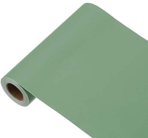 sourcing map Papier peint vert gazon, 500,4 x 15 cm, papier peint autocollant en vinyle de couleur unie, décoration murale pour revêtement mural