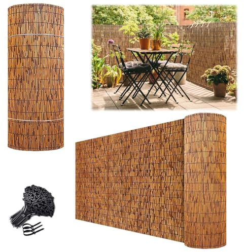 Rotoli di recinzione in bambù per esterni, giardino, balcone, piscina, divisorio naturale, 50 x 400 cm, 90 x 600 cm, 122 x 500 cm, 153 x 1000 cm, 183 x 800 cm (50 x 200 cm)