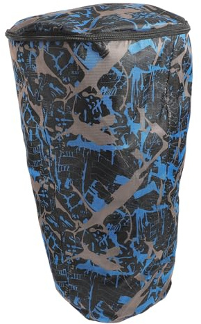 DECOMELODY Wasserdichter Oxford rucksack für Djembe Trommel mit Tarnmuster Blau Robuste Musik instrumententasche Atmungsaktiv und Verschleißfest Doppellagig für Musiker
