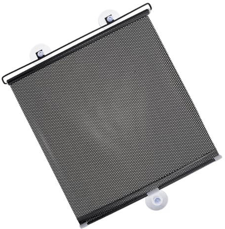 HEALEEP Black Pvc Suction Cup Curtain Roller Shade for Kitchen Window, Space-saving Design with Easy Pulling, Nail-free Installation, for Balcony Or Indoor Use