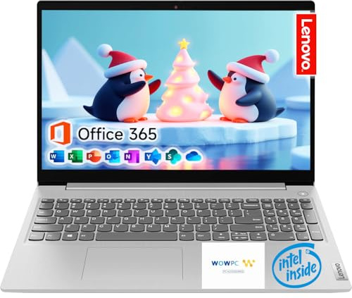 Lenovo 15.6 IdeaPad Laptop with Microsoft 365 Home and Business • 12GB RAM • 128GB eMMC • Wi-Fi 6 • USB-C • Intel Core CPU • Windows 11 • 1TB Cloud Storage • Long Battery • w/WOWPC Recovery USB