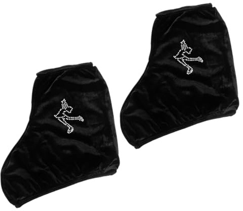 VICASKY Portable Ice Skate Covers for Hockey and Figure Skates Polyester Boot Protectors Elastic Velvet Skating Guards for Men Women and Black S