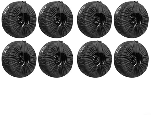 HEIBTENY Lot de 8 sacs de rangement pour pneus, imperméables et anti-poussière en polyester avec boucles réglables et marquages d'identification, pour pneus jusqu'à 80 cm de diamètre