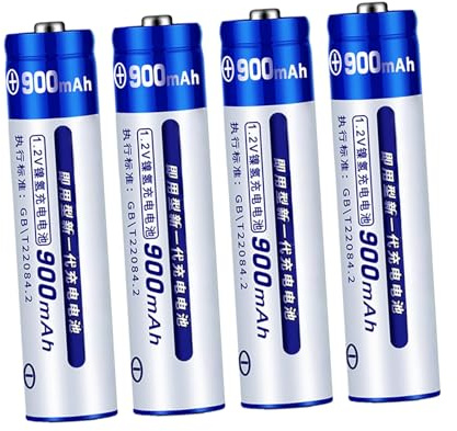 4 batterie ricaricabili LR03 per dispositivo con scatola di immagazzinaggio di ricambio per dispositivi elettronici accessori ricaricabili con stoccaggio