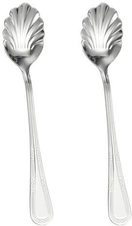 QUARKZMAN Kaffeelöffel, 2 Stück Latte Macchiato Löffel (Silbernes Muster) | Teelöffel Espressolöffel Kleine Löffel, Eiskaffee Löffel Edelstahl Rostfrei Für Kaffee Dessert Joghurt Zuhause