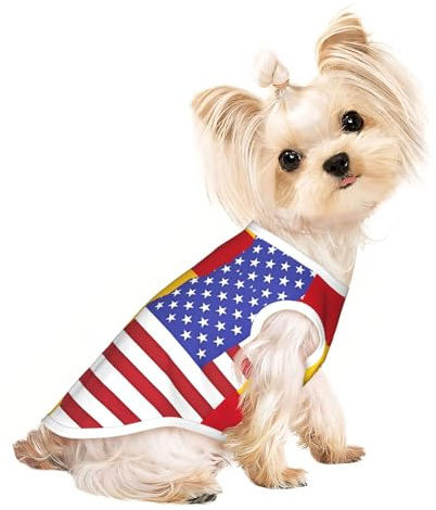 Hundebekleidung mit amerikanischer Spanien-Flagge, weicher und leichter Pullover für kleine und mittelgroße Hunde, Welpen und Katzen, gemütliche Haustierjacke für Herbst / Winter / Frühling