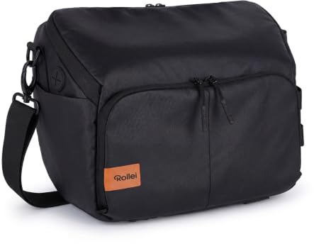 Kameratasche, Rollei Fotoliner Ocean Bag L Kamera Tasche Groß Fototasche | Wasserdichte Umhängetasche Camera Bag für DSLR SLR Zubehör Schwarz Kameratasche-Kamera-Tasche-Fototasche-Umhängetasche