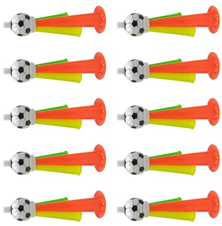 10 Stück Kunststoff Vuvuzela Hörner, zufällige Farben, Trompeten für Fußballspiel Feiern und Outdoor Festivals, Fußballspiel Zubehör