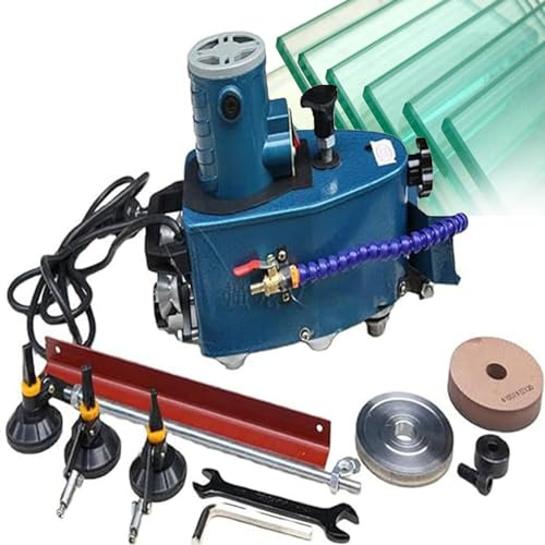 Glass Edge Grinder, Electric Glass Edging Machine 8000r/Min for Straight & Round Bevel Edges, Perfect for Plexiglass, Acrylic, Marble, and Ceramic Work