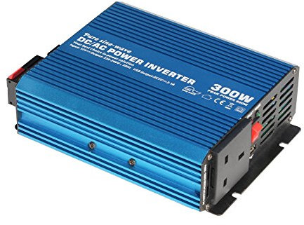 300W 12V pure sine wave power inverter 230V AC output (UK socket), with powerful USB port - for any vehicle, boat or stationary off-grid power application (300 watt 12 volt)