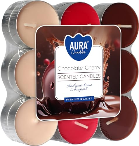 VELAS PERFUMEAS 18 PIEZAS Aroma Chocolate - Cereza