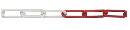 Moravia | Chaîne à maillons en PE | épaisseur maillons 8 mm | Longueur 25 m | Rouge-Blanc