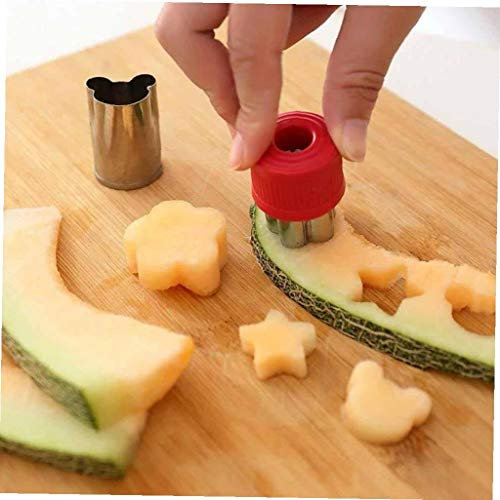 Hotaden 8pcs Flower Star Shape Vegetable Fruit Cutter Mold Mould Slicer Stainless Steel Shredder for Cake Cookie Sushi Biscuit Food