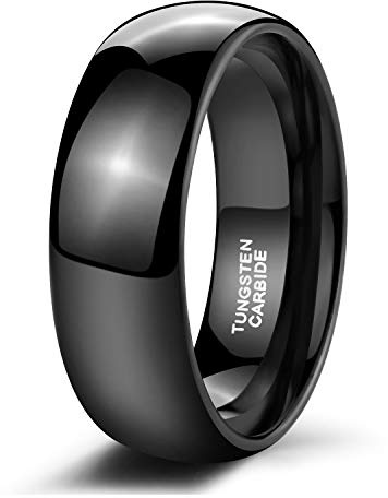 Zakk Ringe Damen Herren Schwarz Wolfram Schmal Schlicht Poliert Ring Verlobungsringe Eheringe Partnerringe 2mm 4mm 6mm 8mm
