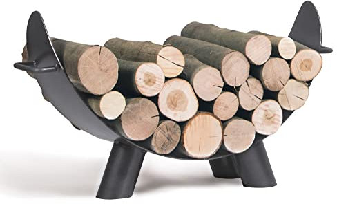 gartendekoparadies.de Scaffale per legna da ardere MILA, larghezza 78 cm, profondità 25 cm, altezza 45 cm, peso 7 kg, in ghisa, acciaio