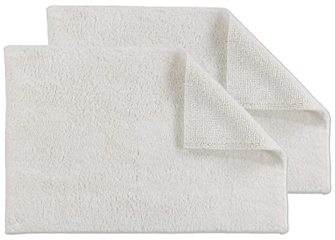 Schöner Wohnen Kollektion Badteppich einfarbig Creme - 2er Set 40 x 60 cm – waschbare Badematte rutschfest Badezimmer - 100% Baumwolle – Duschvorleger Trockner geeignet