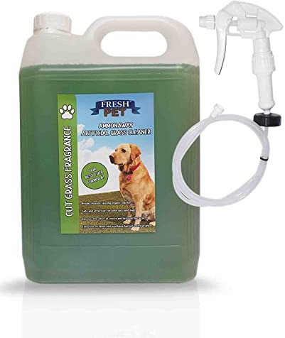 Ammonaway Artificial Grass Cleaner for Dogs Dog Urine Enzyme Cleaner | 5L with Spray Cut Grass Scent - Pet-safe outdoor cleaner for artificial grass, patios and pathways, neutralising dog urine