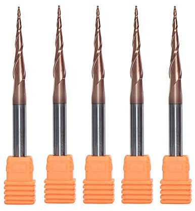 KAYRAM 5 stücke Beschichtet D4 D6 Vollhartmetall 4mm 6mm Kugelkopf Konische Schaftfräser Fräser CNC Konus Holz Metallschneider Kegelmühle (Size : 5PC-R1.0-20-50-D6)