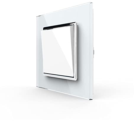 LIVOLO Wipp - Türklingel Glas Wandschalter Taster Tür Klingel Komplettset mit Glasrahmen in Weiß