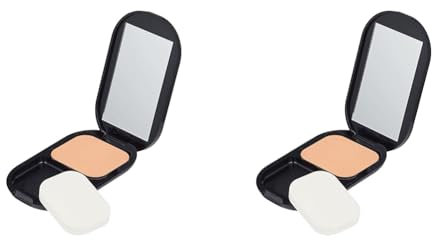 Max Factor Facefinity Compact Make-up Natural 003 – Puder Foundation für ein mattes Finish – 1 x 10 g (Packung mit 2)