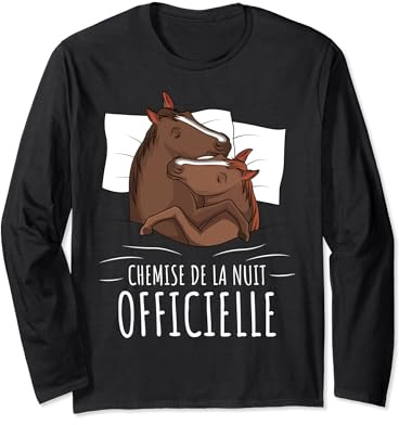 Chemise De La Nuit Officielle Pyjama Cheval Manche Longue