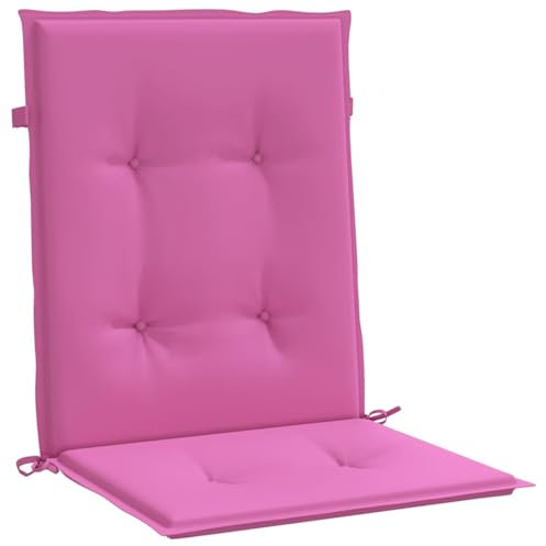 Gecheer 6 STK. Gartenstuhlauflagen, Niedriglehner Auflagen, Stuhlauflage, Stuhlkissen, Sitzauflagen, Sitzkissen, Rosa Stoff