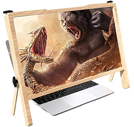 Screen Magnifier for all Smartphone, Laptop 3D 21 Inch Laptop Computer Screen Magnifier, Laptop Computer Screen Magnifier Expanders Bracket Magnifiers Ultra-Clear Projector Screen Magnifying, Por