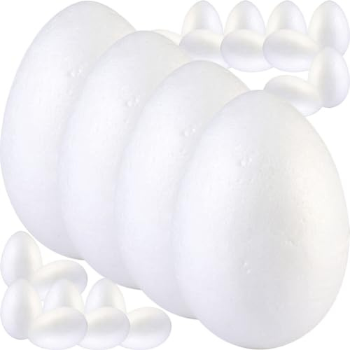 Operitacx 20pcs Easter Eggs Fake Foams Easter Foam Eggs for Dye Decor Photo Prop for Boys and Girls and Friends