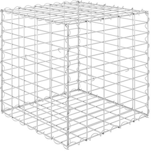 Gecheer Cube gabion raised bed steel wire 50x50x50 cm Lawn, garden Model145650