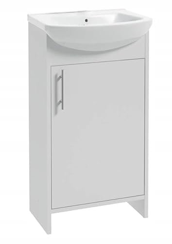 Deftrans Lavabo con mobiletto, 46,5 x 24,5 x 84 cm, lavabo con mobiletto, bianco, con mobiletto, 45 cm