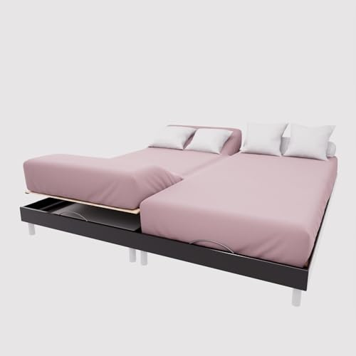 Soleil d'Ocre, Lenzuolo con angoli TPR in cotone 57 fili 2x70x190 cm UNI rosa antico