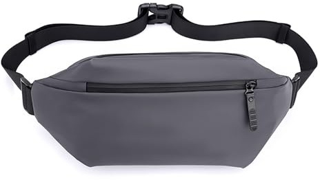 YISILINYX Midjeväska för Kvinnor och Män,Vattentät Rumpa Väska Justerbart Bälte,Nylon 4 Fickor Hip Pack för Med Flaskhållare för Camping,Vandring,Fitness,Löpning,Cykelresor (Grå)
