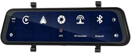 MZZYG Navegación por satélite Cámara De Salpicadero 4K Monitor De Espejo Navegación Pantalla Táctil Vista Trasera Grabación De Vídeo Coche DVR Control De Voz(with CAM+32G Card)