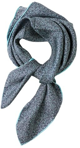 Prettystern herr dam rent siden bandana handrullad sidenhalsduk unisex Nickitduk, 36 blå turkos, 53/53 cm, handgerollter Saum