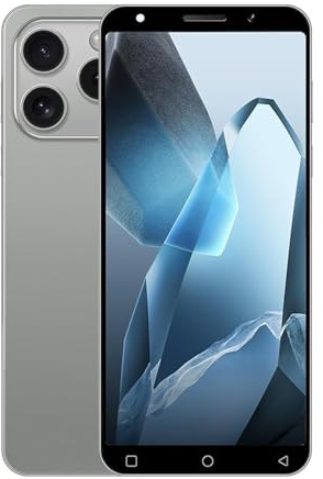 JoyHandy Smartphone débloqué 4G - Écran HD de 5,0 pouces - 16 Go de ROM (extension de 128 Go) - Android 10.0 - Face ID/WiFi/GPS - Double SIM - Double caméra - Gris