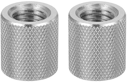 sourcing map M12 flache gerändelte Rändelmuttern, 304 Edelstahl, flacher Kopf, diamantgerändeltes Durchgangsloch, Einstellmuttern für Elektronik, Maschine, D18 x H20 mm, 2 Stück