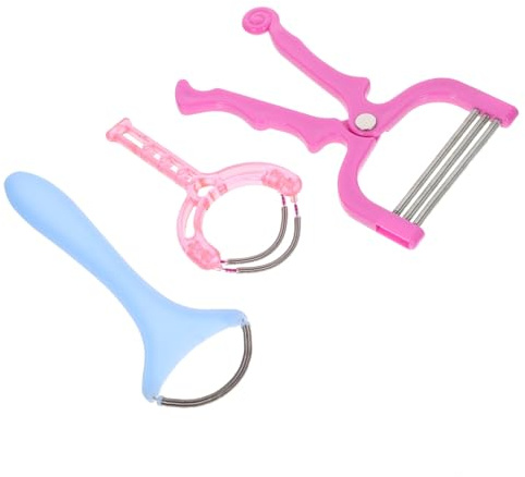 LALADEFIEE 3 Stück Manueller Gesichtsepilierer für Damen mit Federspirale Präzise Haarentfernung von Gesichtshaaren Kleines Tragbares Design Hautschonend und Langlebig Zufällige Farbe