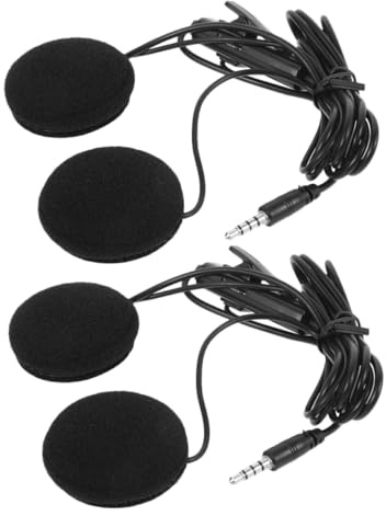 Écouteurs de Moto Trrs 2 Pièces en Plastique pour Casque | Son, Design Ergonomique, Installation Facile, Noir, pour Casque de Moto