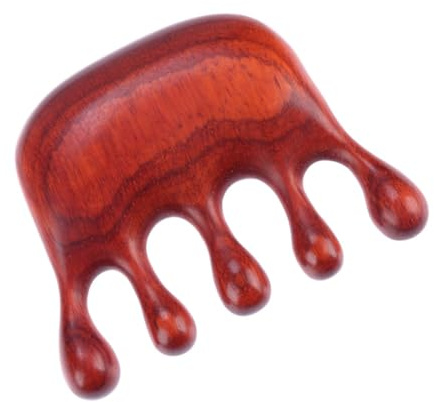 WATIIFUFU Holz massagekamm Handheld Akupunktur Kopfhautkamm mit Breiten Zinken Rutschfest Leicht für Gesunde Kopfhaut und Entspannung Geeignet für Damen und Herren