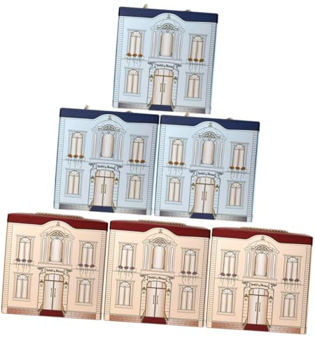 BAZEITFLOW 6 Stück Hochwertige Papier Candy Box Hausform Nordischer Stil Dekorative Geschenkschachteln für Party Hochzeit Valentinstag Vielseitig Einsetzbare Süßigkeiten Verpackung
