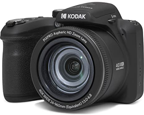 KODAK Pixpro Astro Zoom AZ405 - Digital Bridge Camera, 40x Zoom, 24 mm Wide-angle Lens, 20 Megapixels, 3 LCD Display, 1080p Full HD Video, OIS, AA Battery - Black (Renewed)