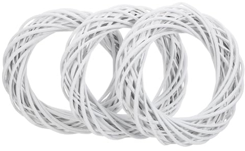 Rattan Wreath Form 3Pcs 30cm White Rustic Vine Branch Hoop | DIY Festival Decoration Rustic Farmhouse Minimalist Craft Supplies