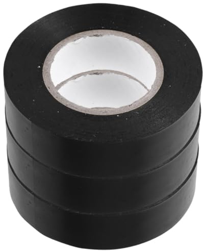 Veemoon Cinta Aislante Eléctrica Profesional de Pvc Negro Alta Adhesión y Resistencia al Calor, 3 Rollos para Aislamiento y Protección de Cables Eléctricos